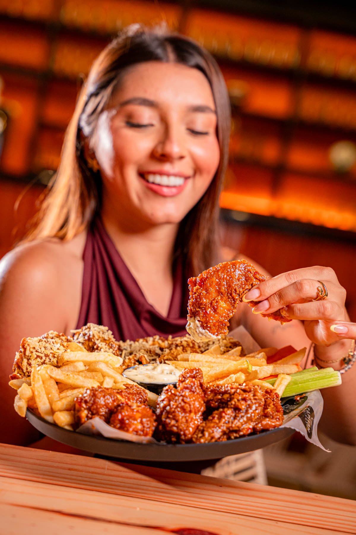 Disfrutando alitas Capitán Wings