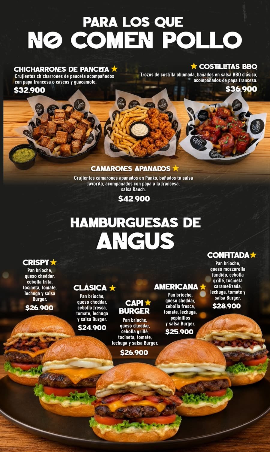 Menú Capitán Wings 6